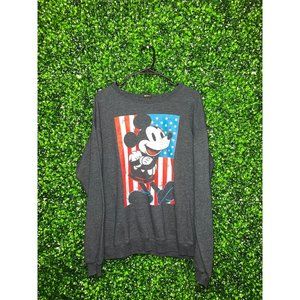 Retro Disney Mickey Flag Crewneck SZ LARGE